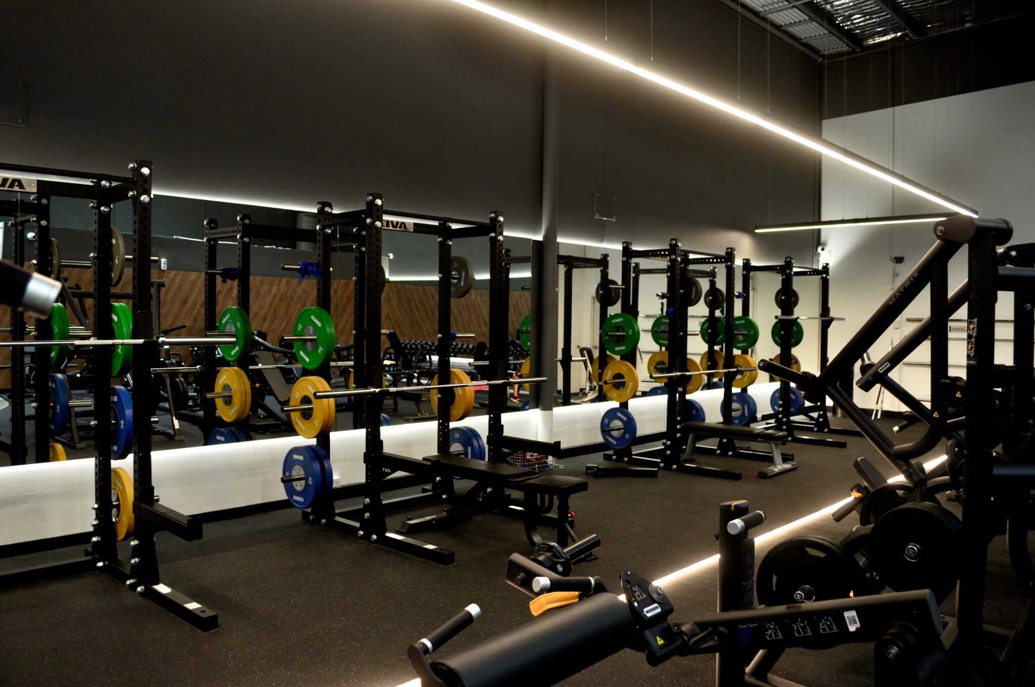Strength training area inside a modern Australian gym